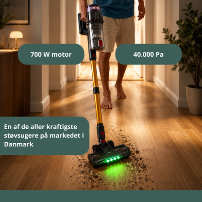 DanishClean - Støvsuger Pro™ - Ledningsfri støvsuger - 700 W - 40.000 Pa