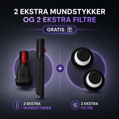 DanishClean - Støvsuger Pro™ - Ledningsfri støvsuger - 700 W - 40.000 Pa